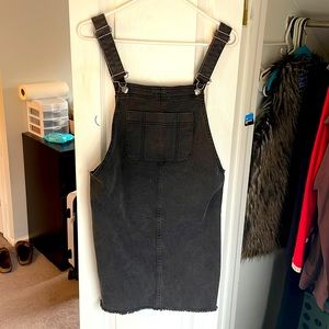 Never Worn Black Denim Overall Dress♥️